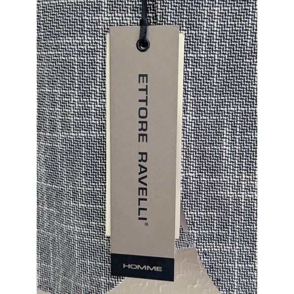 NWT Ettore Ravelli Blazer Suit Jacket Slate Blue Size 36 Cotton Italy Sport Coat - Picture 6 of 10